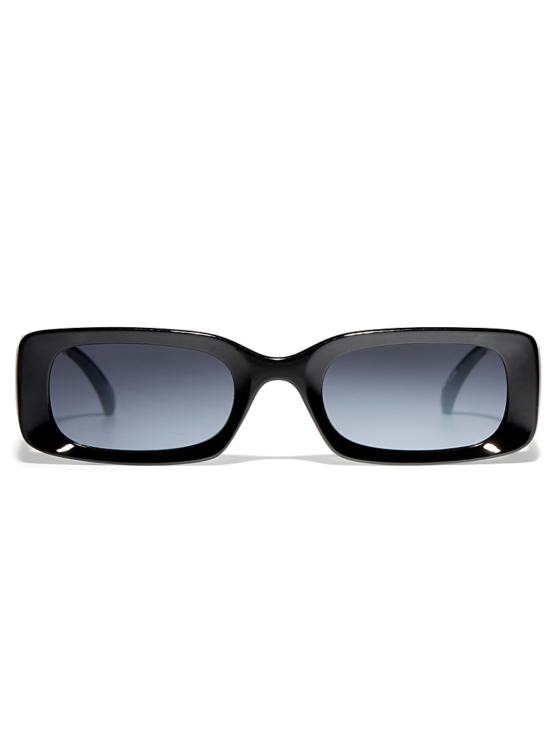 Simons Black Abigail narrow rectangular sunglasses for women