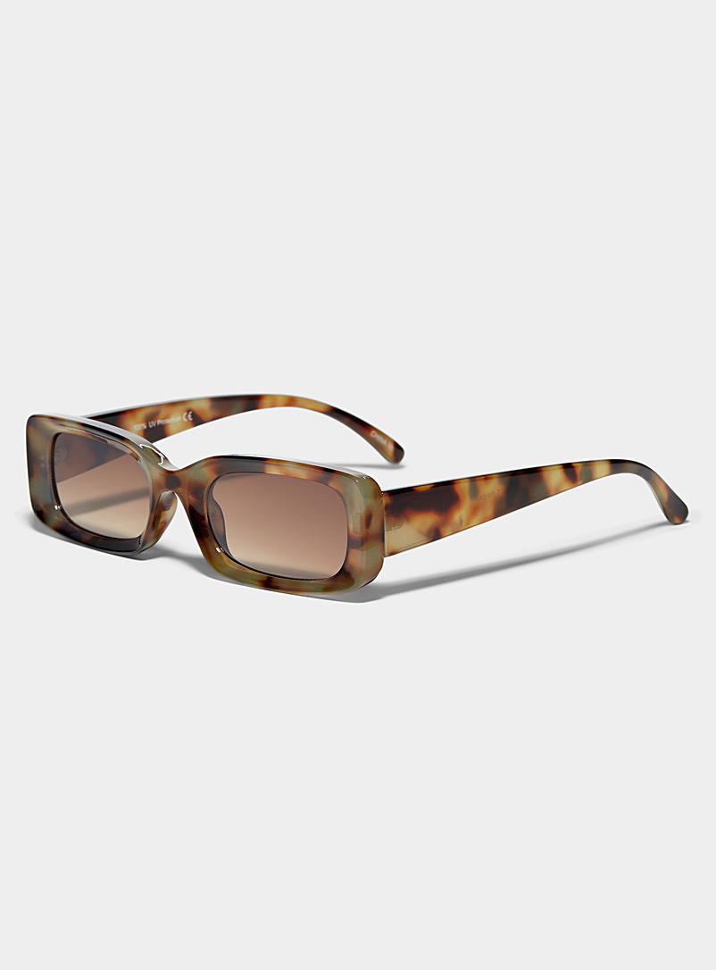Simons: Les lunettes de soleil rectangulaires &eacute;troites Abigail Noir pour femme