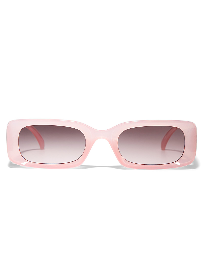 Simons Pink Abigail narrow rectangular sunglasses for women