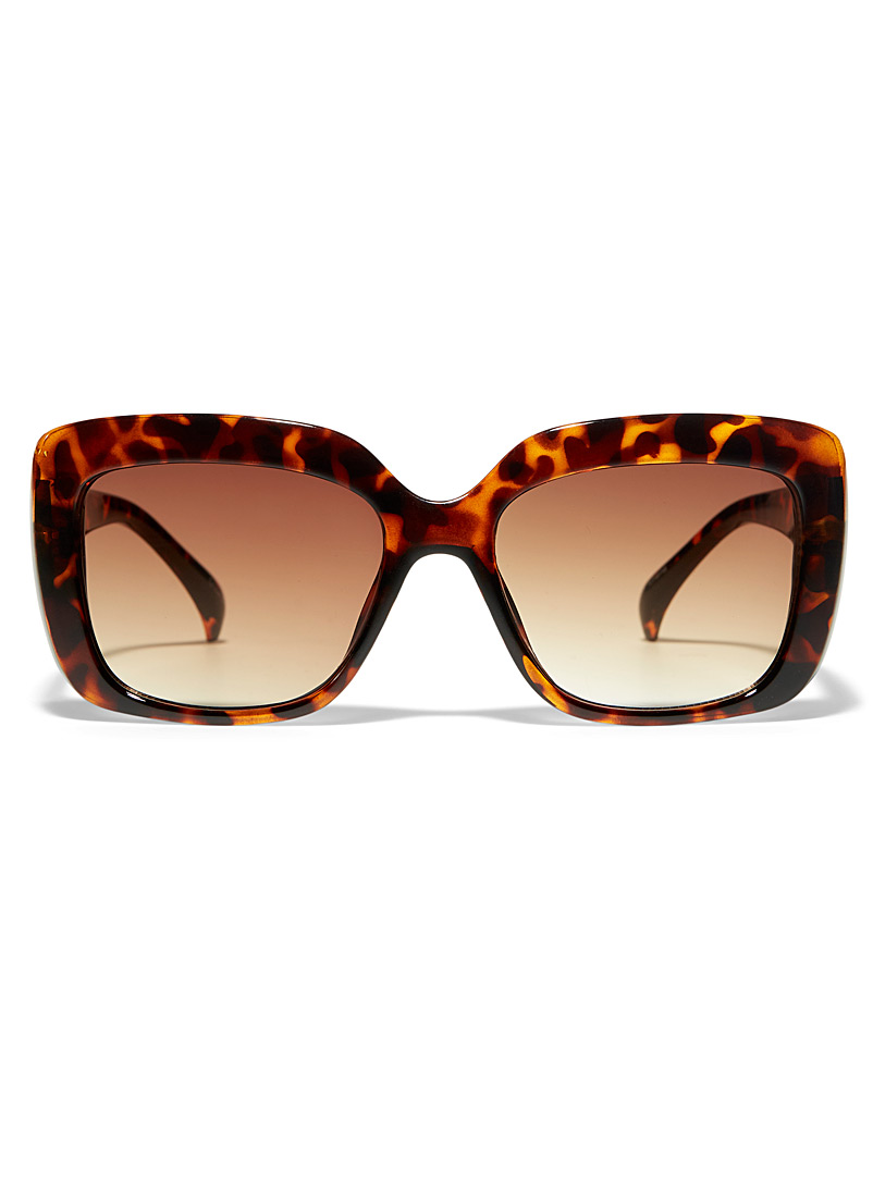Simons: Les lunettes de soleil carrées Athena Brun pâle-taupe pour femme