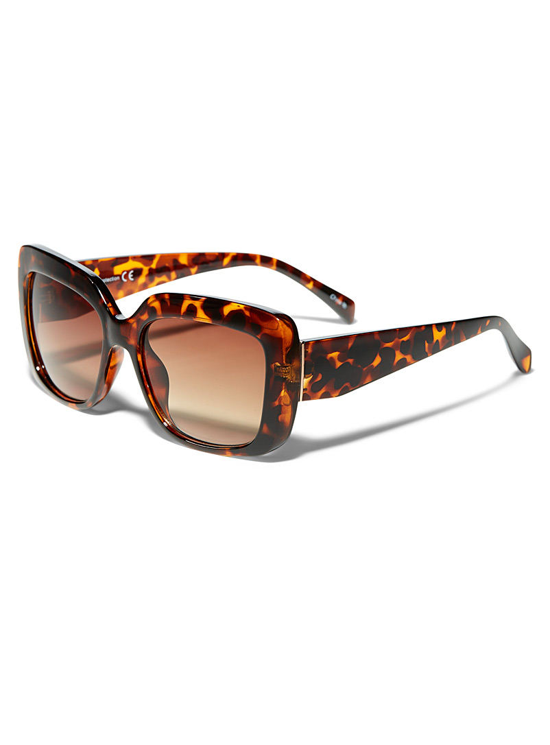 Simons: Les lunettes de soleil carr&eacute;es Athena Taupe pour femme