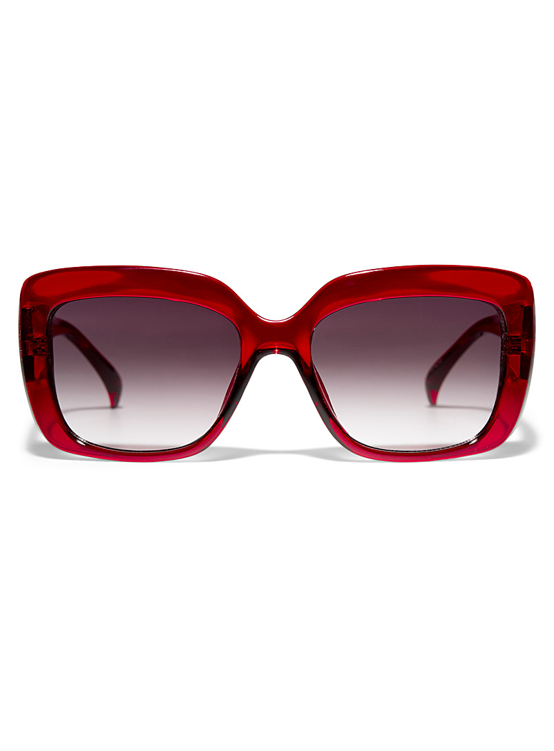 Simons: Les lunettes de soleil carrées Athena Rouge pour femme
