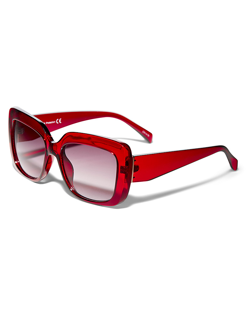 Simons: Les lunettes de soleil carr&eacute;es Athena Taupe pour femme