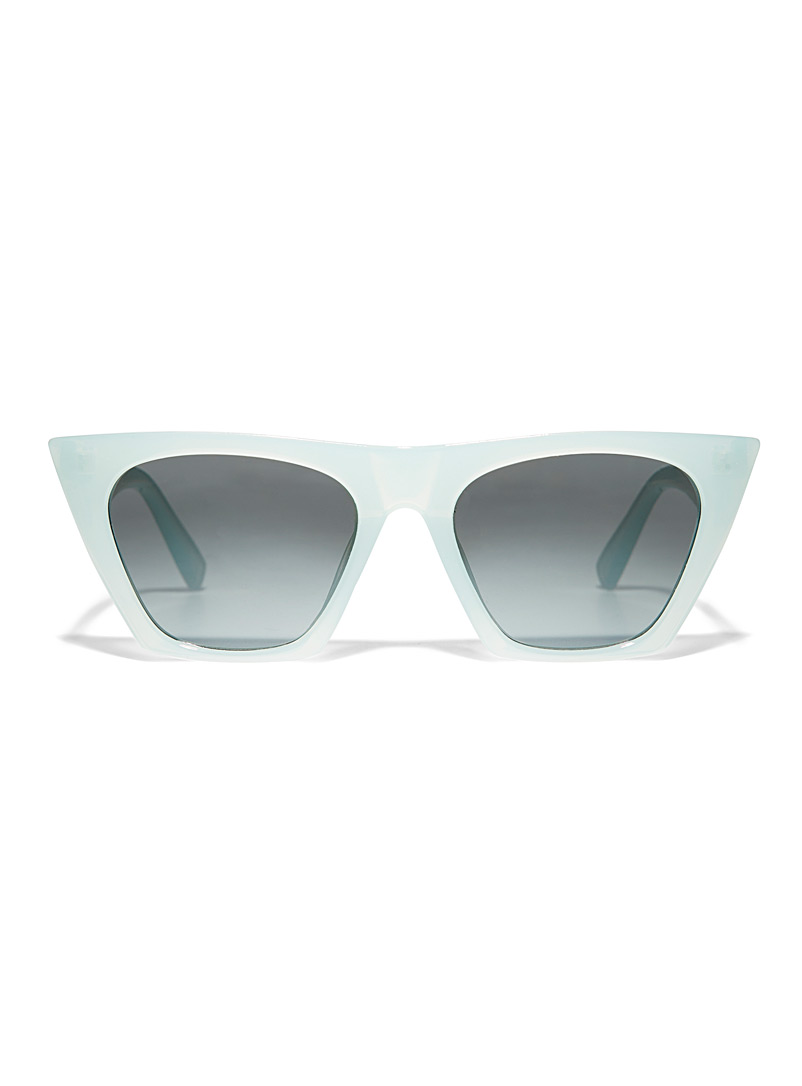 Simons Lime Green Natalie angular sunglasses for women