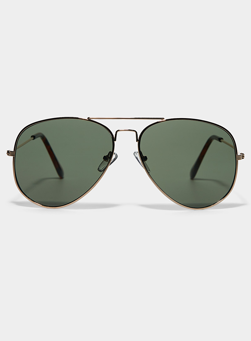 Le 31 Green Sea Breeze aviator sunglasses for men