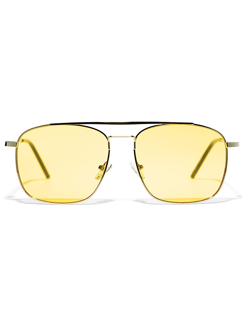 Le 31: Les lunettes de soleil carrées Prospect Jaune or pour homme