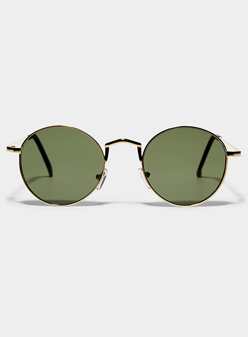 Le 31 Green Terry round sunglasses for men