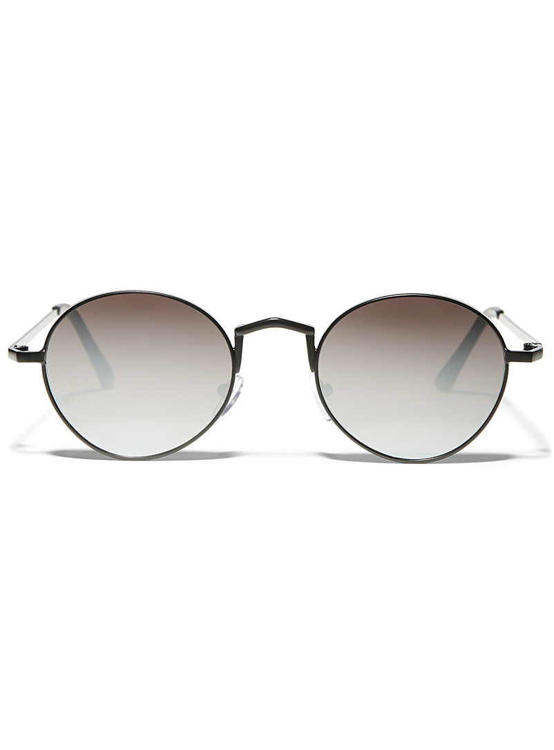 Le 31 Silver Terry round sunglasses for men