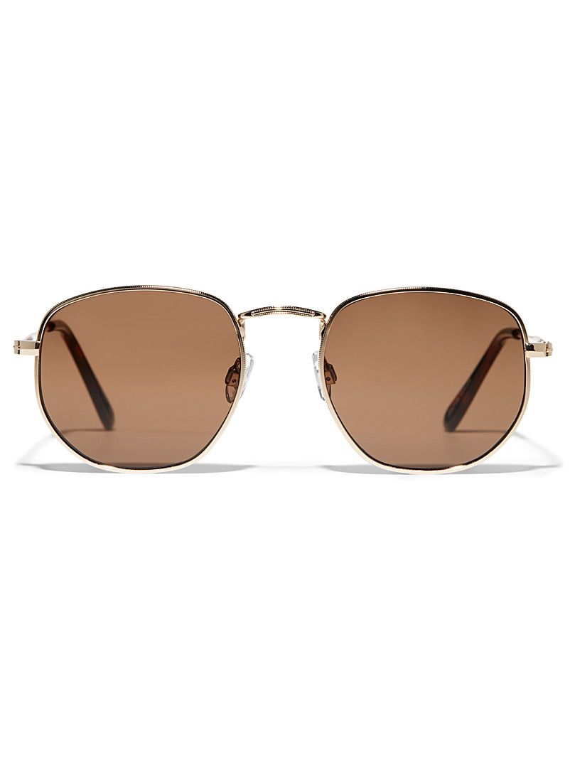 Le 31 Dark Brown Cruze round sunglasses for men