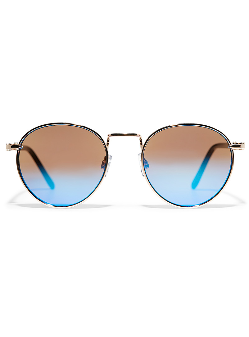 Le 31 Blue Ziggy round sunglasses for men