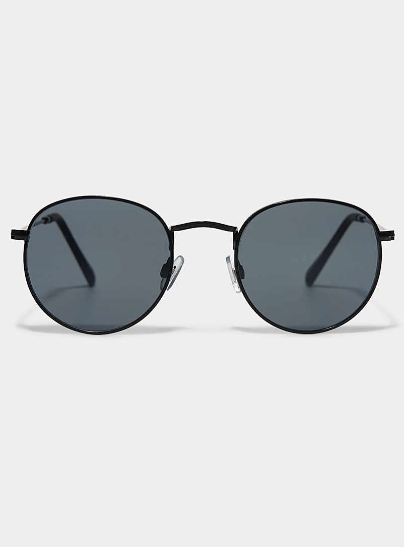 Le 31 Black Calvin round sunglasses for men