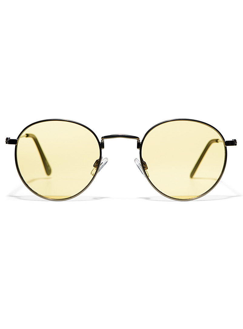 Le 31: Les lunettes de soleil rondes Bennie Jaune or pour homme