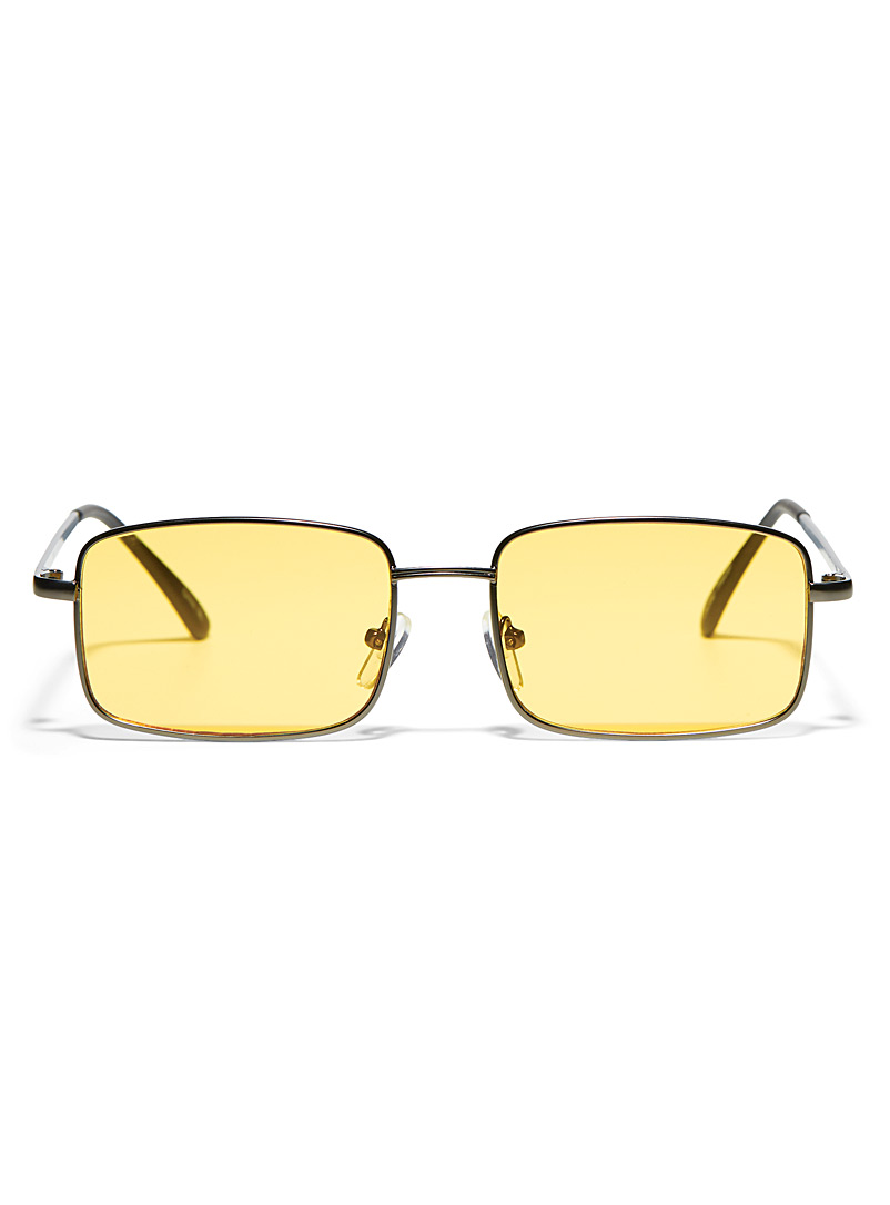 Le 31: Les lunettes de soleil rectangulaires Tracer Jaune or pour homme