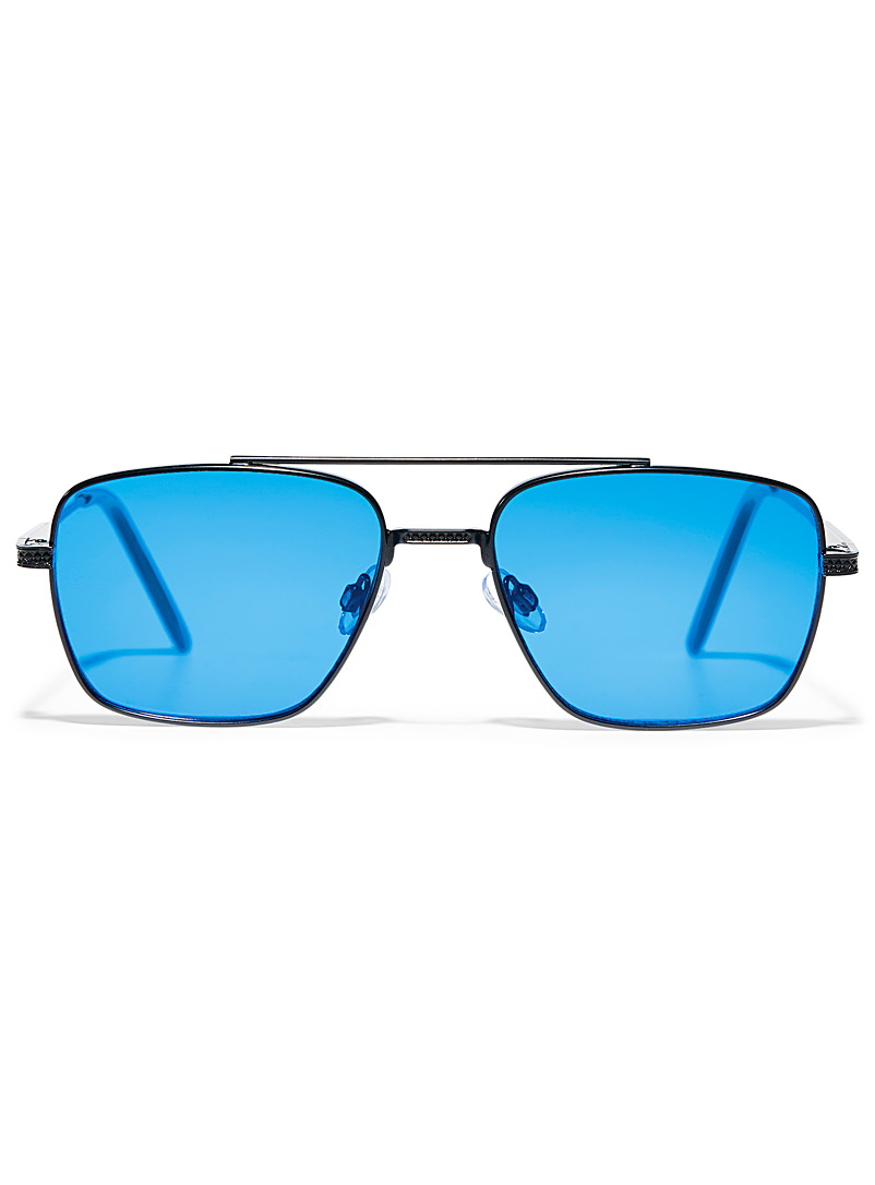 Le 31: Les lunettes de soleil aviateur Lawrence Bleu pour homme