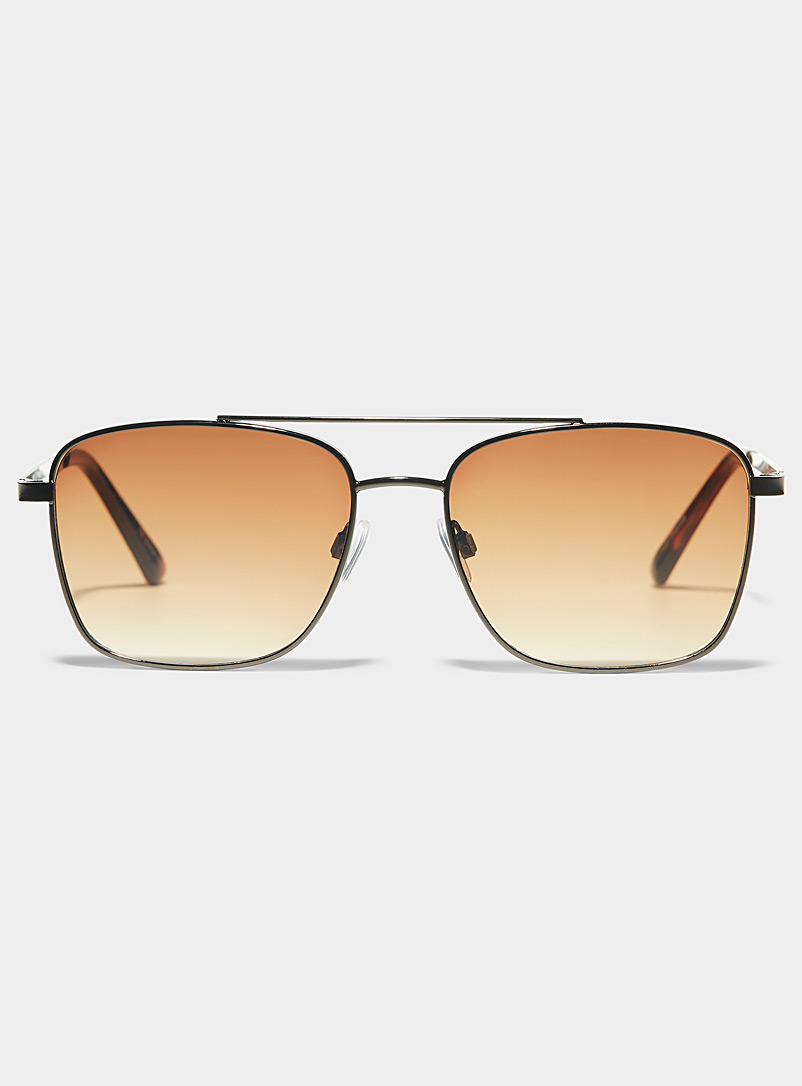 Le 31: Les lunettes de soleil aviateur Pierce Brun à motifs pour homme