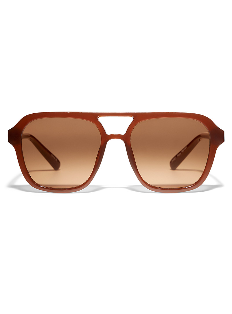 Le 31 Brown Rory aviator sunglasses for men