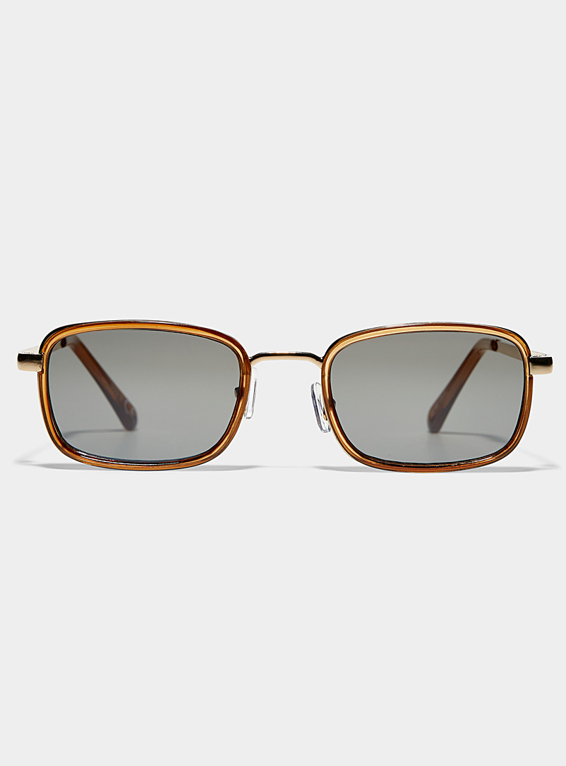 Le 31 Patterned Brown Zane rectangular sunglasses for men
