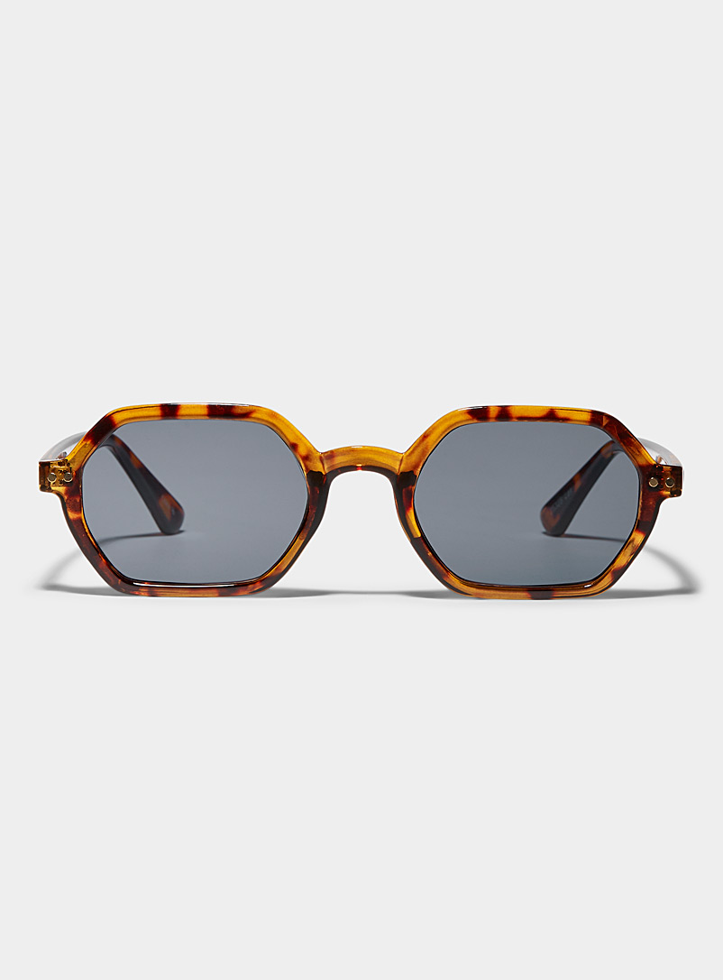 Le 31 Light Brown Lex angular sunglasses for men