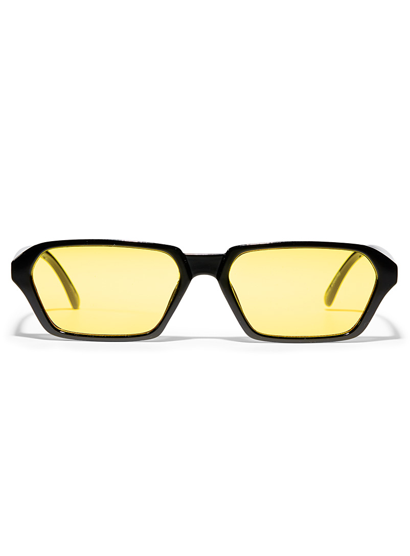 Le 31 Golden Yellow Clooney rectangular sunglasses for men