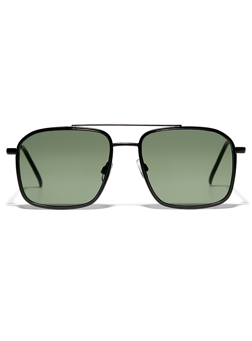 Le 31: Les lunettes de soleil aviateur Chandler Vert foncé-mousse-olive pour homme