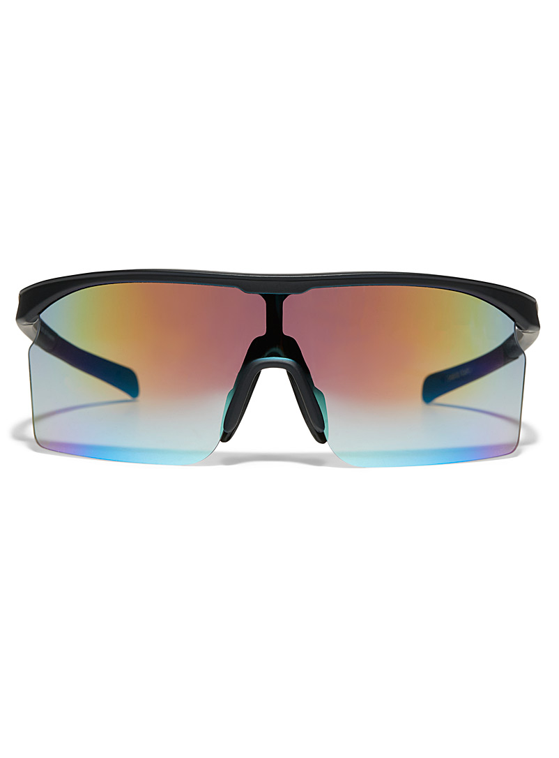 Le 31 Black Malibu visor sunglasses for men
