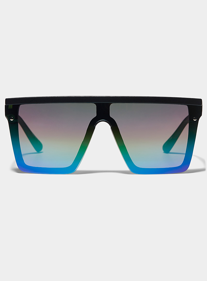 Le 31 Multicoloured Anju rimless shield sunglasses for men