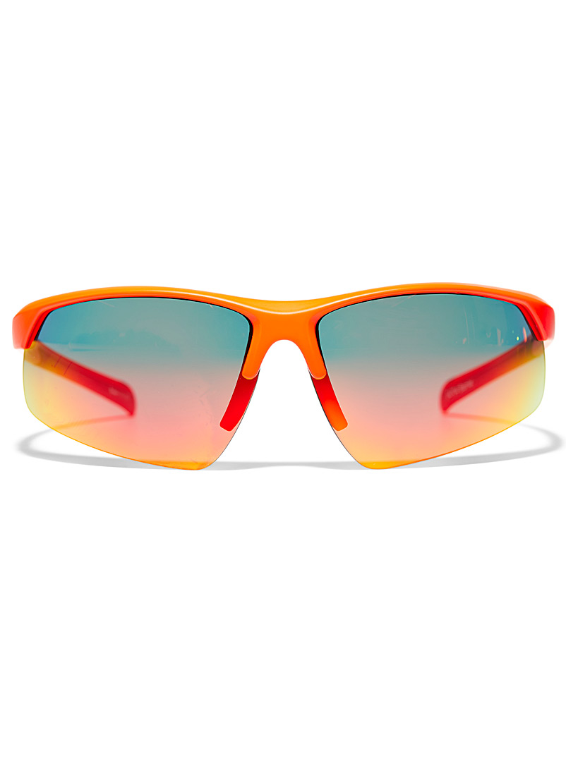 Le 31 Patterned Black Barrier visor sunglasses for men