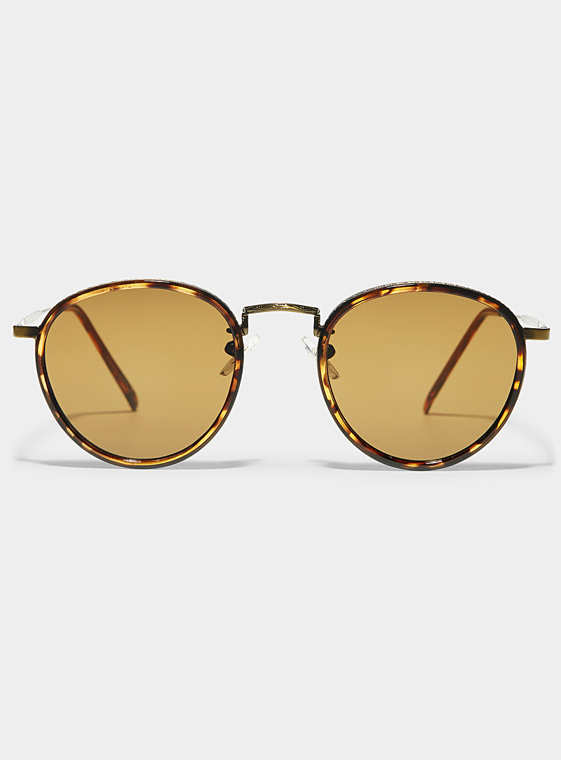 Le 31: Les lunettes de soleil rondes Oscar Brun à motifs pour homme