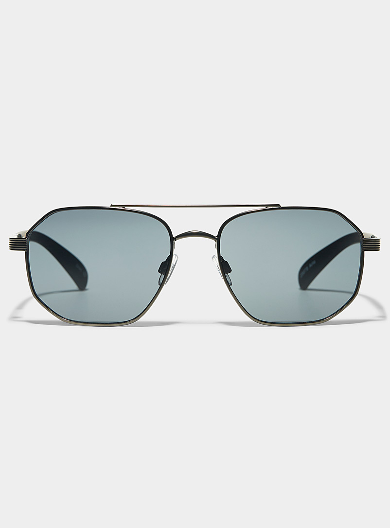 Le 31 Black Arlo aviator sunglasses for men