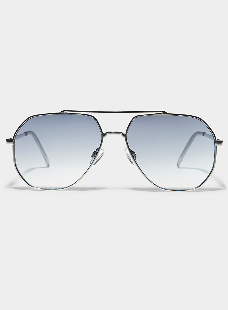 Le 31 White Bogart aviator sunglasses for men
