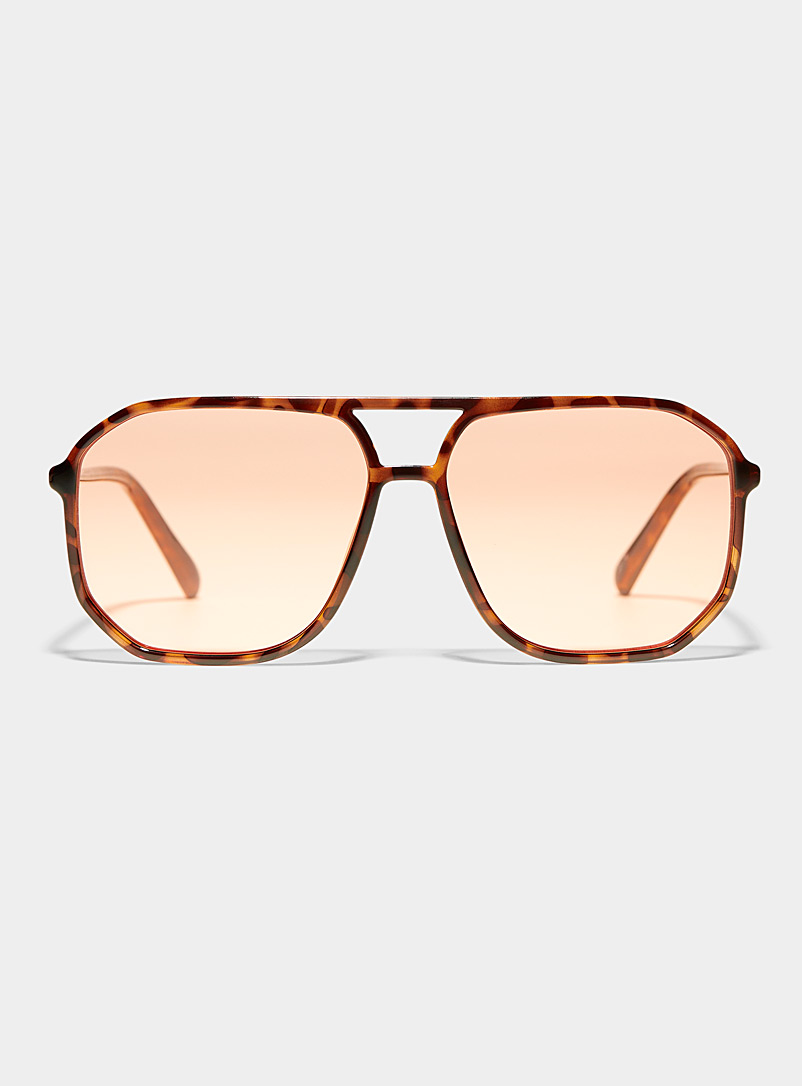 Le 31 Brown Trey aviator sunglasses for men