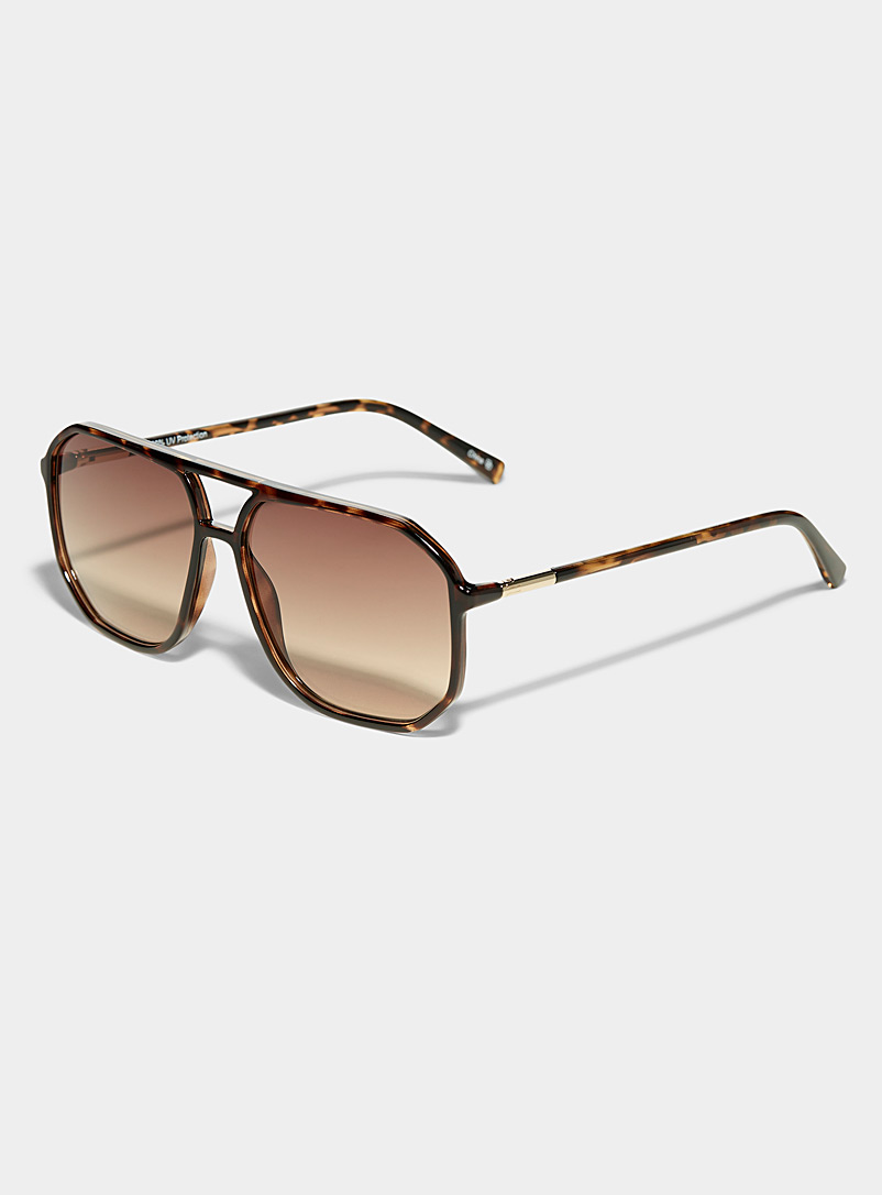 Le 31: Les lunettes de soleil aviateur Trey Noir pour homme