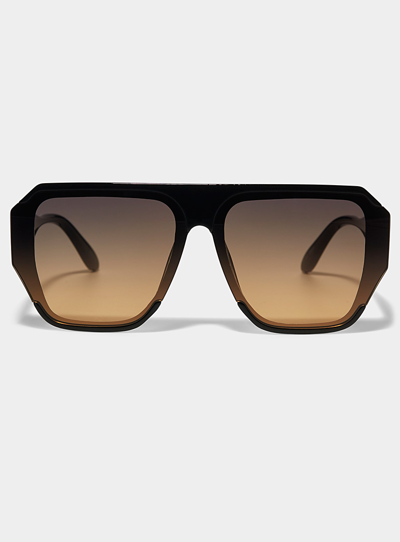 Le 31 Black Shaw aviator sunglasses for men