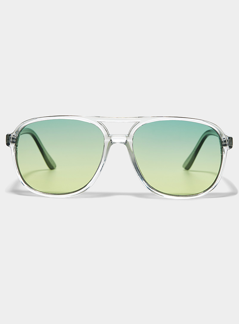 Le 31 White Murphy aviator sunglasses for men