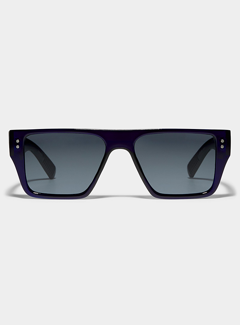 Le 31 Black Slick square sunglasses for men