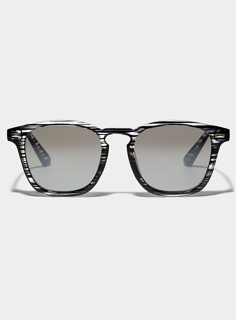 Le 31 Black Shane striped-frame sunglasses for men