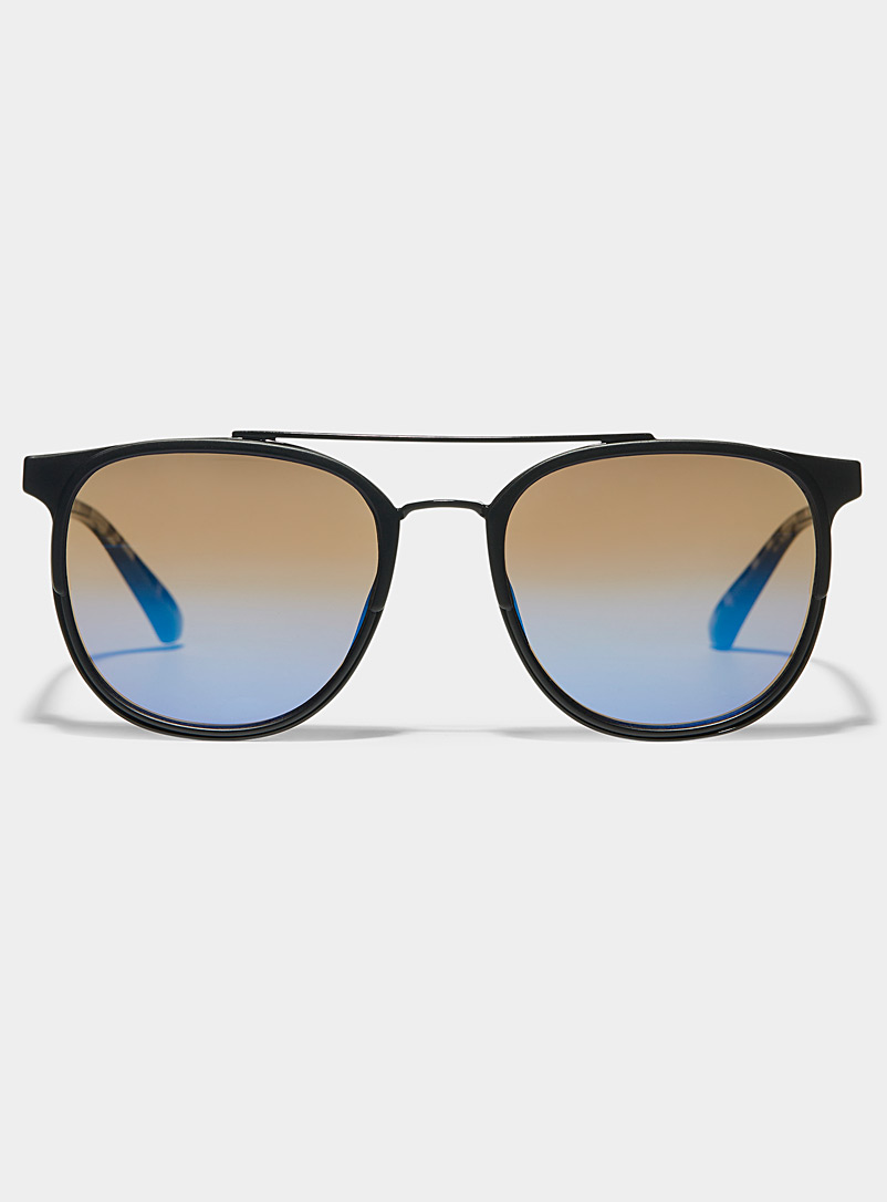 Le 31: Les lunettes de soleil carrées Saxton Bleu pour homme