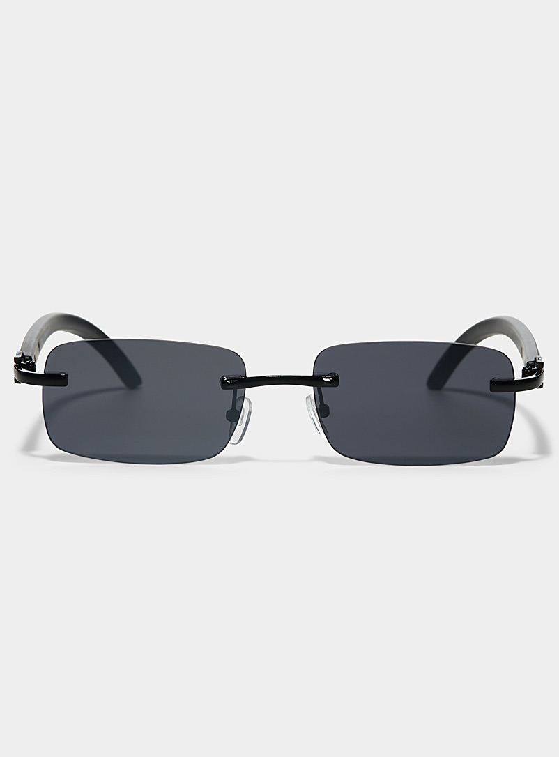 Le 31 Black Nico rectangular sunglasses for men