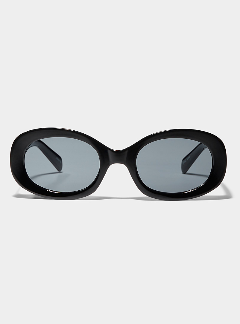 Le 31 Black Astro oval sunglasses for men