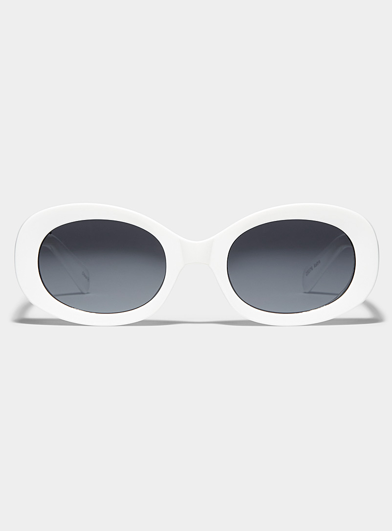 Le 31 White Astro oval sunglasses for men