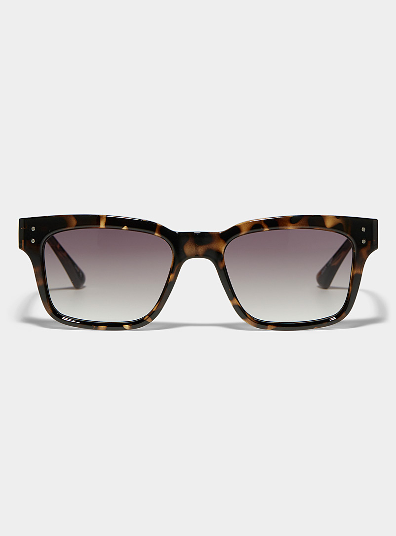 Le 31 Light Brown Logan square sunglasses for men