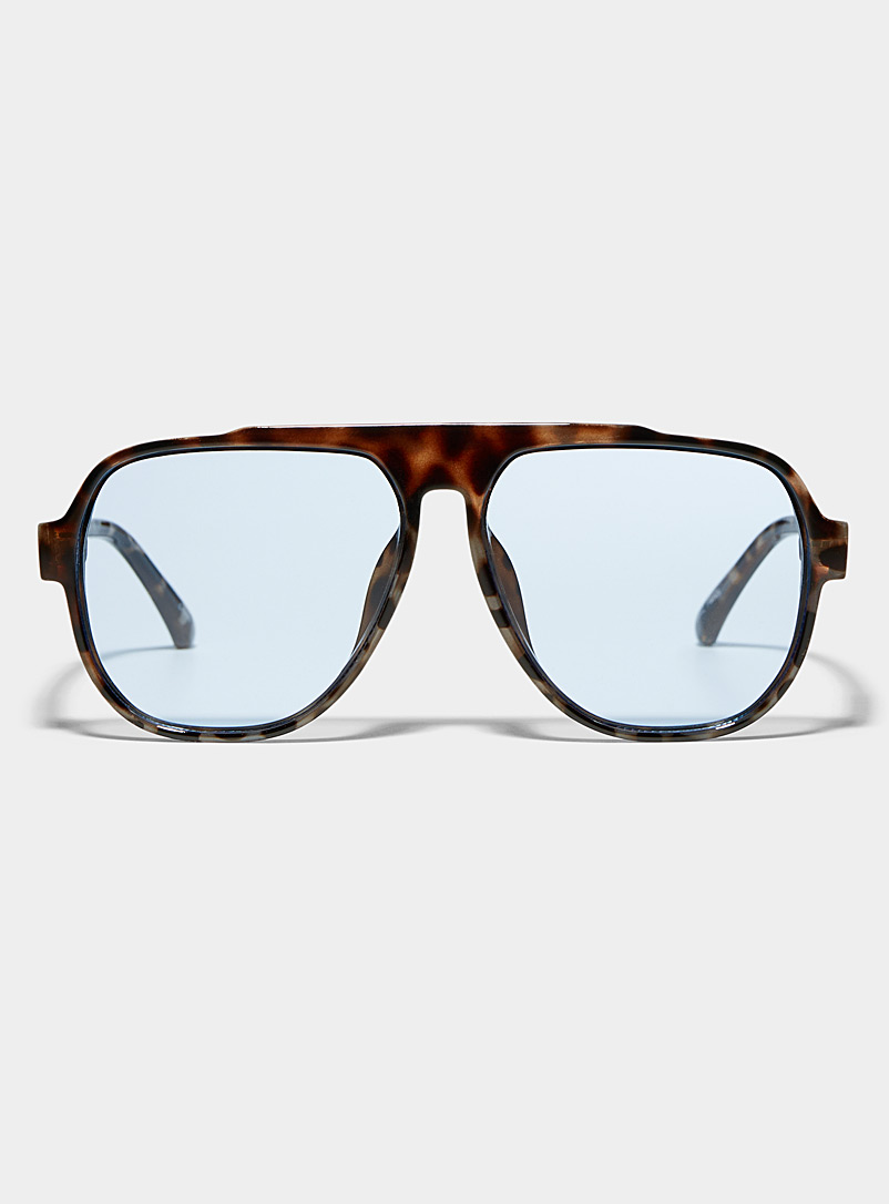 Le 31 Light Brown Hardy aviator sunglasses for men