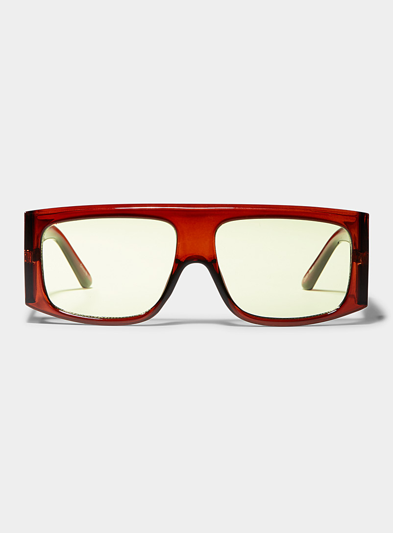 Le 31 Light Brown Bauer thick square sunglasses for men