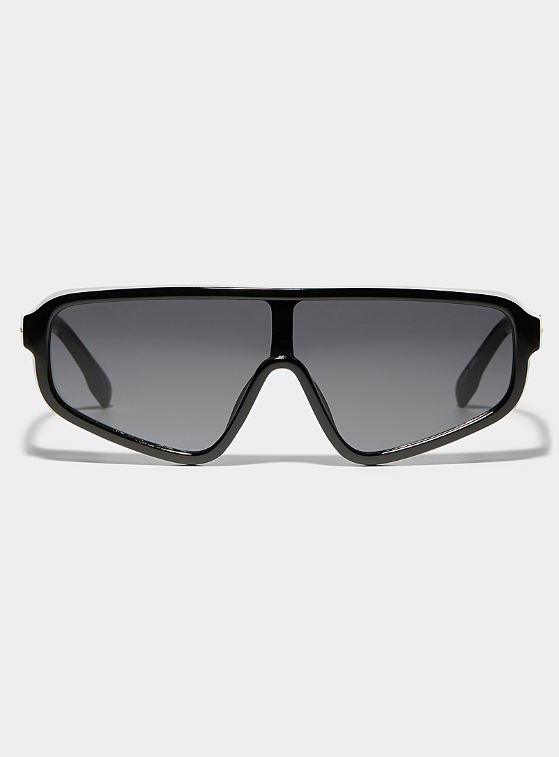 Le 31 Black Devo shield sunglasses for men