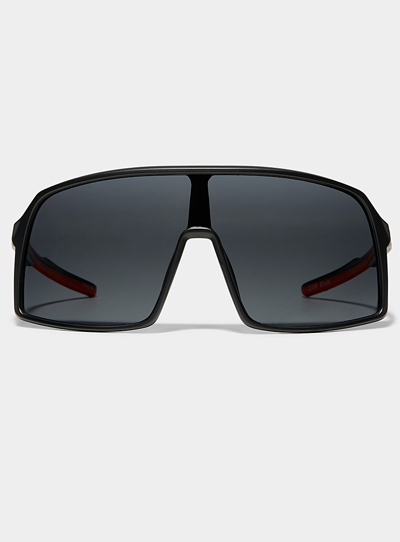 Le 31 Black Sport shield sunglasses for men