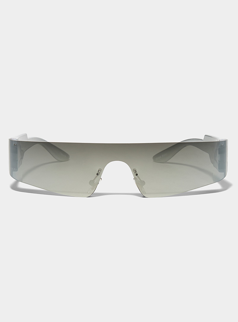 Le 31 Charcoal Ricky thin visor sunglasses for men