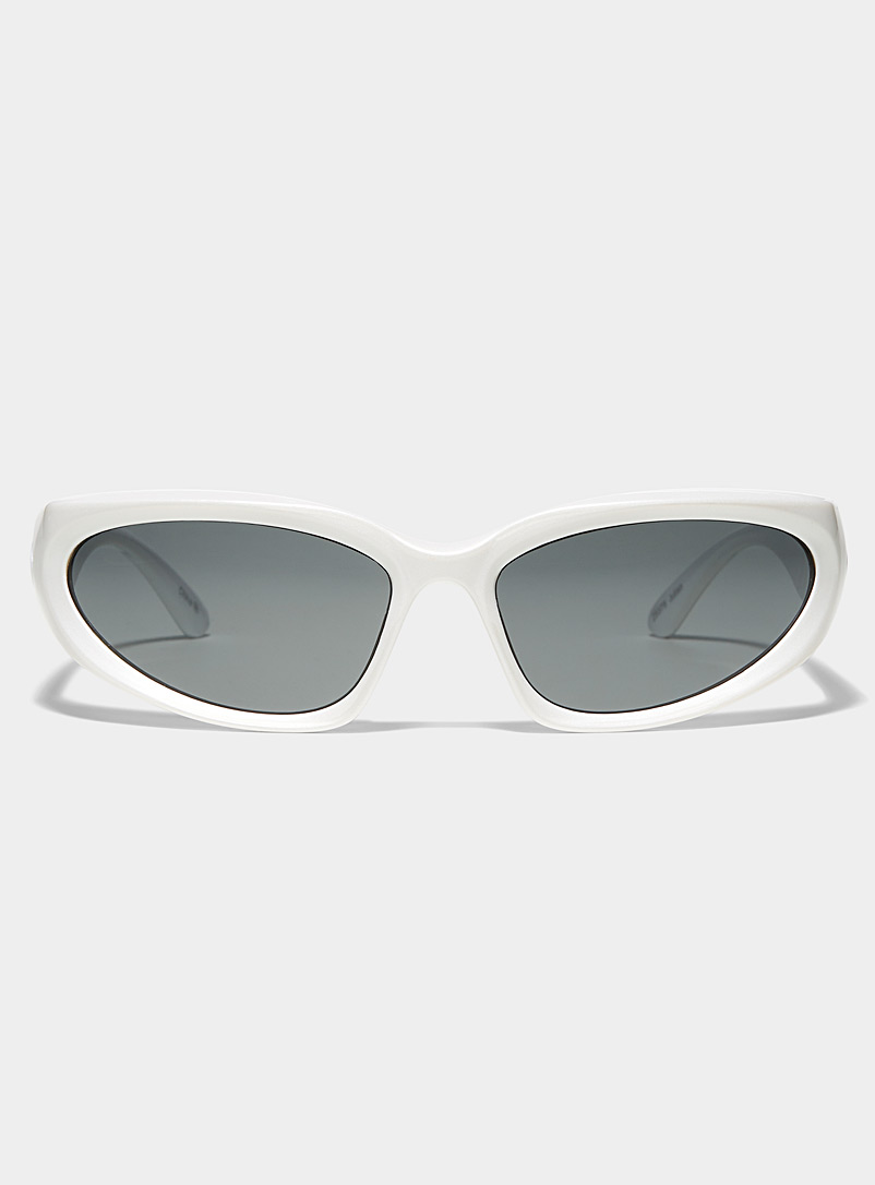 Le 31 White Julian oval sunglasses for men