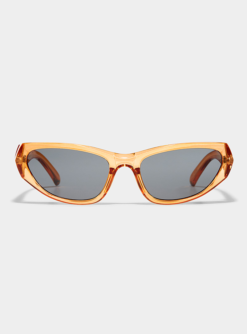 Le 31 Orange Wallen translucent oval sunglasses for men