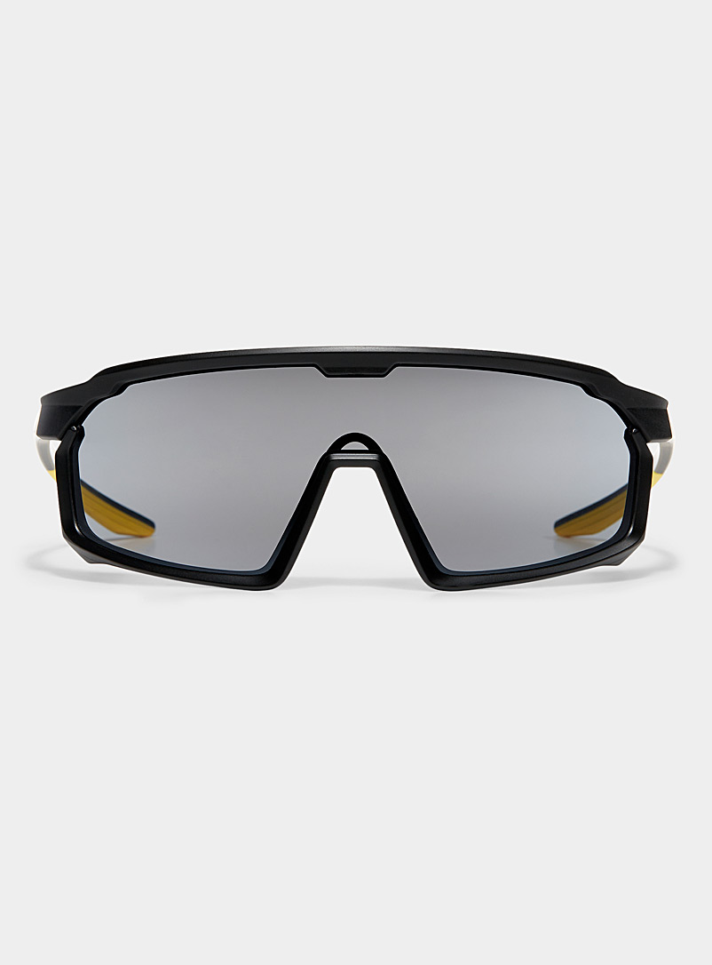Le 31 Black Kato shield sunglasses for men