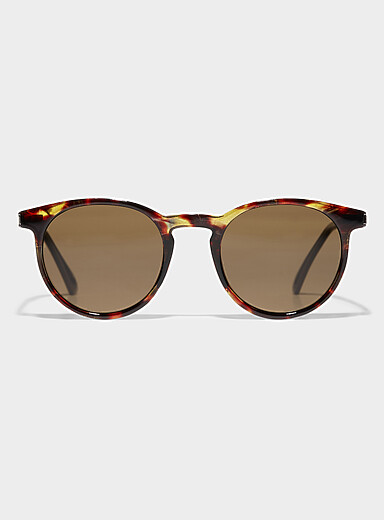 Declan metallic-accent round sunglasses